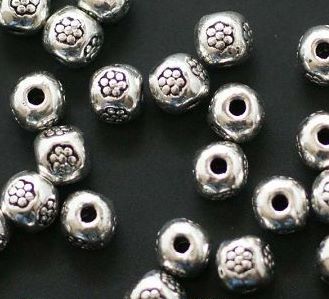 Bali Style stamped silver bead